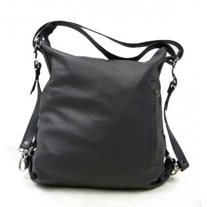 3 in 1 – Leder Damen Tasche mit Rucksackfunktion Schwarz 